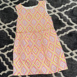 •Oshkosh•Toddler Dress 5T pink/yellow mulitcolor Diamond pattern